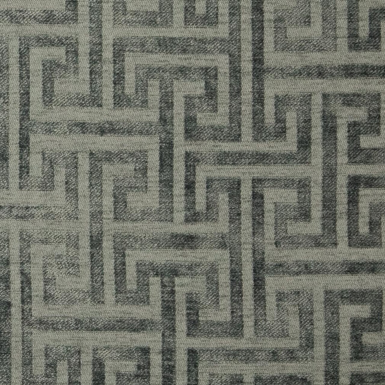 Grey Greek Key Geometric Woven Pattern Upholstery Fabric by The Yard - SKU: Kendrick Slate